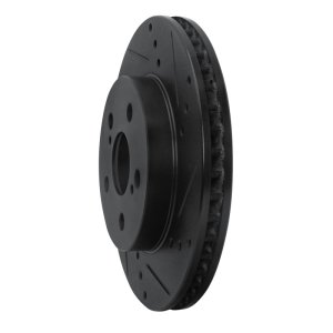 Toyota Corolla Brake Rotor (1) - Front Right - R1 Concepts - Drilled & Slotted - Black - `16-`22